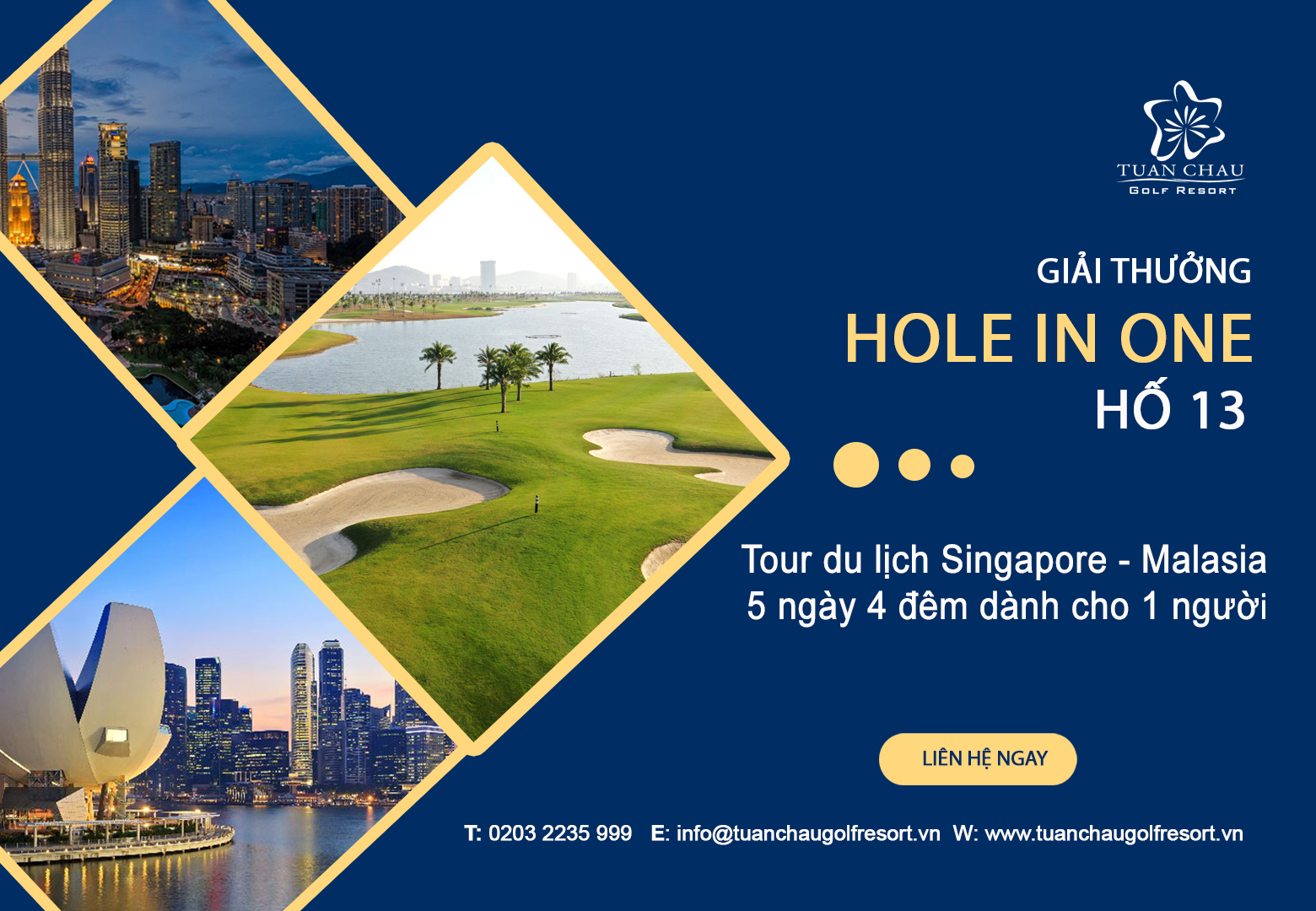 Giải thưởng HIO hấp dẫn từ hố 13 tại Sân golf Tuần Châu do Hongaitours trao tặng